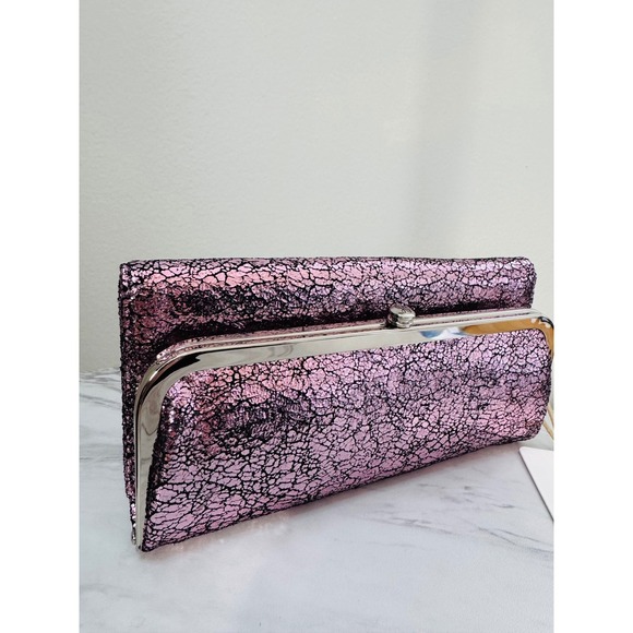 HOBO Rachel Continental Clutch Leather Wallet Blushed Crackle Metallic,  NWT - Picture 14 of 15